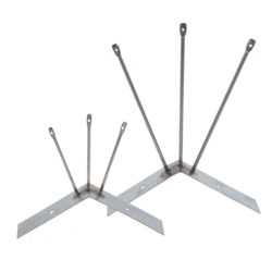 Vinklet rygbeslag med 3 posts x 110 mm mod duer eller 180mm mod måger