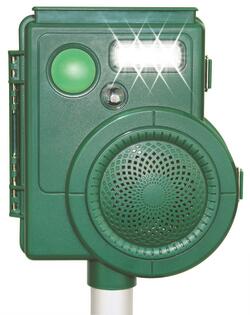 Skræmmer hund, kat, ræv, rådyr, fugl m.m Skræmmer Lyd/Blitz Incl.G-Battteri