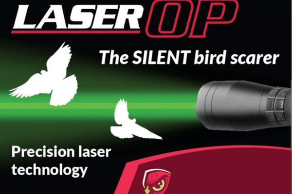 Laserop 3,0, håndholdt laser, effektivt værktøj til fuglebekæmpelse. Sælges kun til brugere med et aktivt CVR. NR