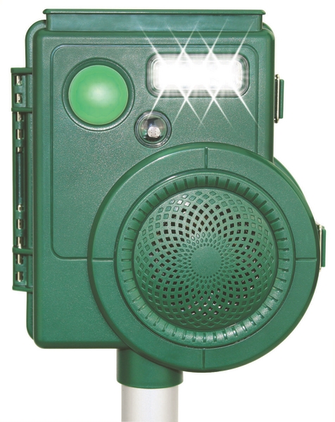 Skræmmer hund, kat, ræv, rådyr, fugl m.m Skræmmer Lyd/Blitz Incl.G-Battteri